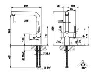 Смеситель для мойки Gessi Inedito 60431/60433 схема 2