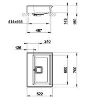 Gessi Eleganza раковина 46812 70х52,2 схема 2