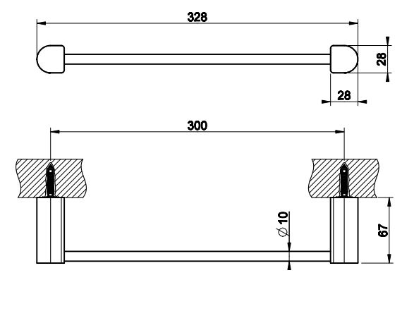 Подвесной полотенцедержатель Gessi Rilievo 59397 32,8х6,7 схема 2