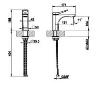 Смеситель для раковины Gessi Rilievo 59006 схема 2