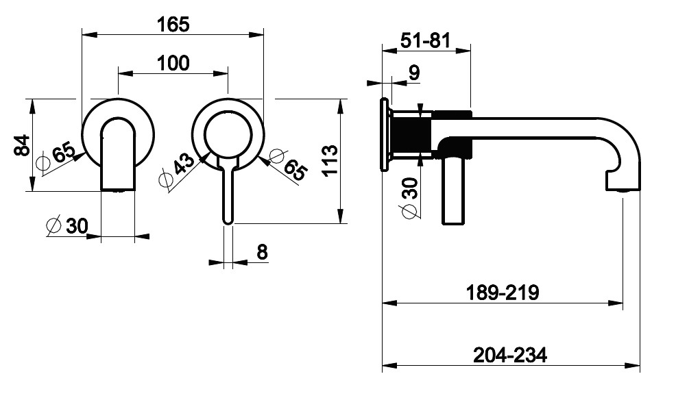 Встраиваемый смеситель для раковины Gessi Inciso 58088 схема 2