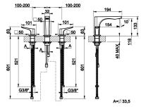 Смеситель для раковины Gessi Rilievo 59012 схема 2