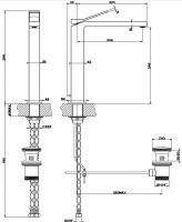 Смеситель Gessi Rettangolo K для раковины 53003 схема 9