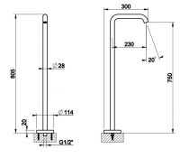 Излив напольный Gessi 316 54195 схема 2