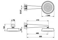 Тропический душ Gessi Cono 45151 24х24 схема 2