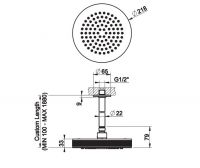 Тропический душ Gessi Inciso 58188 21,8х21,8 схема 2