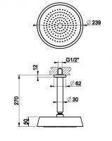 Тропический душ Gessi Cono 45150 23,9х23,9 схема 2