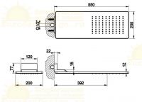 Верхний душ для настенного крепления Gessi iSpa 33095238 39,2х20 схема 3