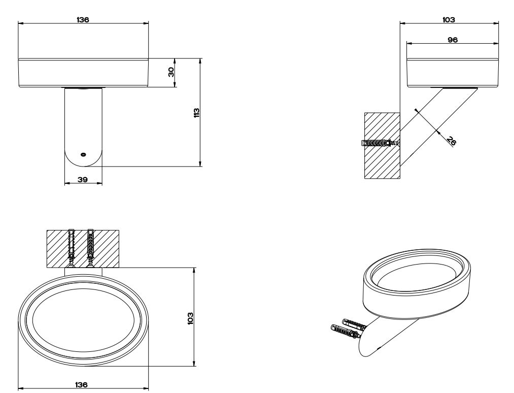 Gessi Ovale Мыльница 25602 схема 3