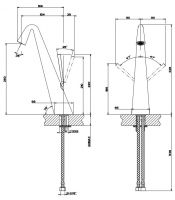 Gessi Cono смеситель для раковины 45003 схема 3
