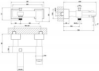 Смеситель для ванны и душа Gessi Rettangolo 20013 схема 3