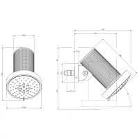 Головка душевая с 3 режимами MECCANICA Gessi Spotwater316 57253 схема 2