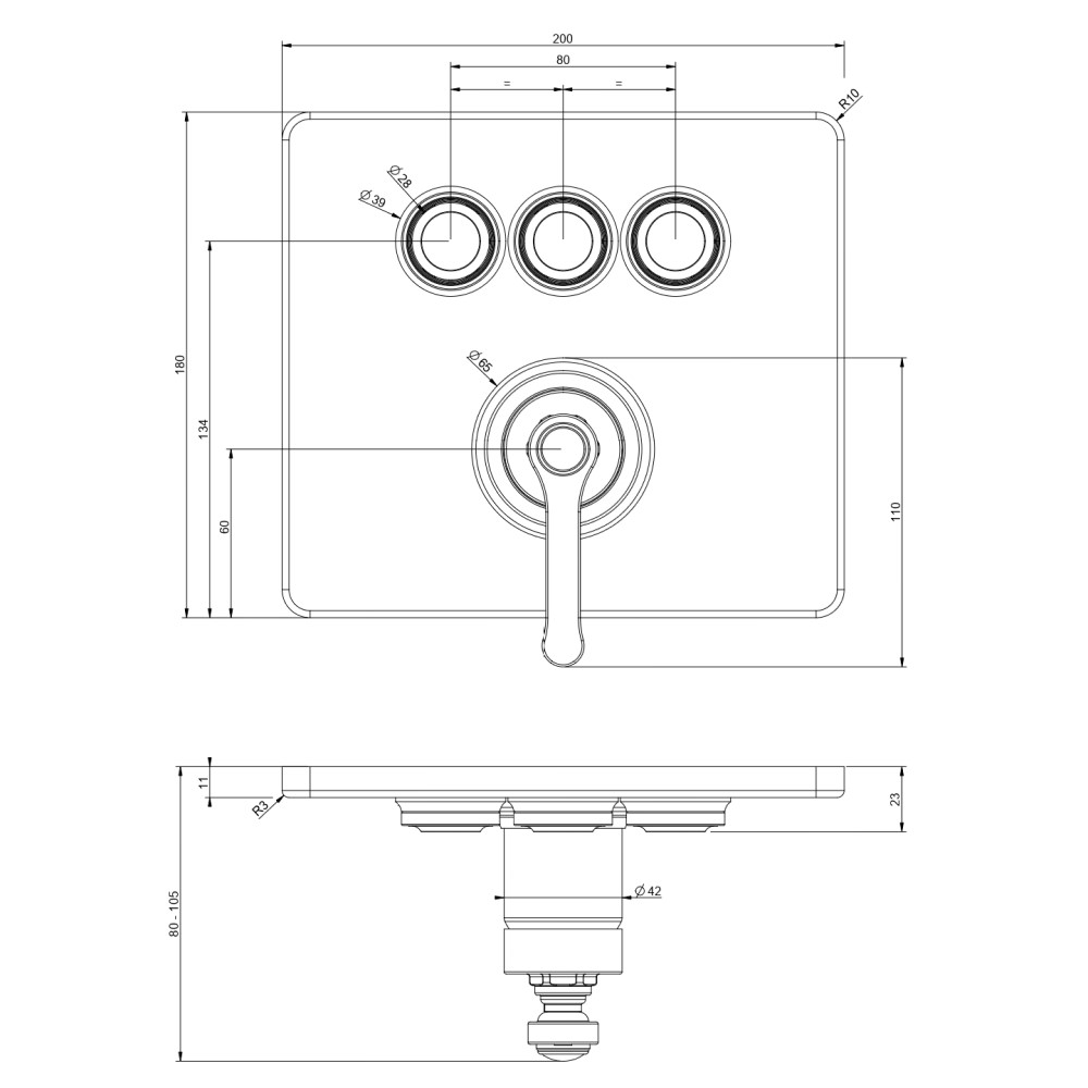 Смеситель термостатический Gessi Hi-Fi Eclectic внешние части 65244 схема 2