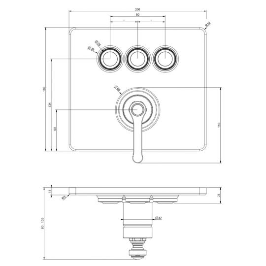 Смеситель термостатический Gessi Hi-Fi Eclectic внешние части 65244 схема 2