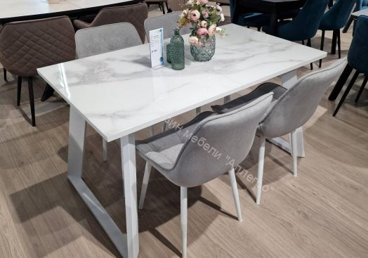 Стул DikLine 206М микровелюр B22 GREY, ножки белые