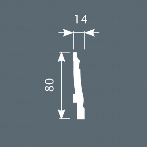 Плинтус PX024, 80х14, 2000мм, Экополимер/16