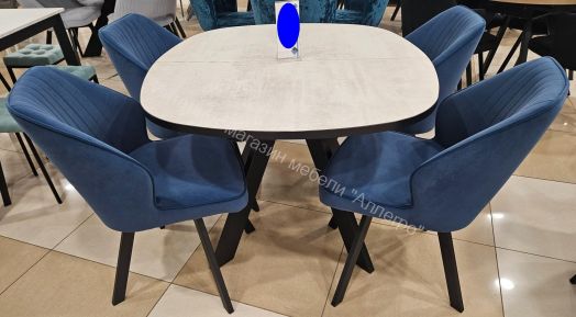 Стул DikLine 222М микровелюр Z20 синий, ножки черные