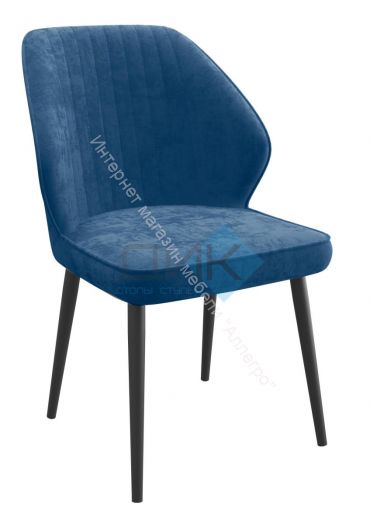 Стул DikLine 222М микровелюр B8 BLUE, ножки черные