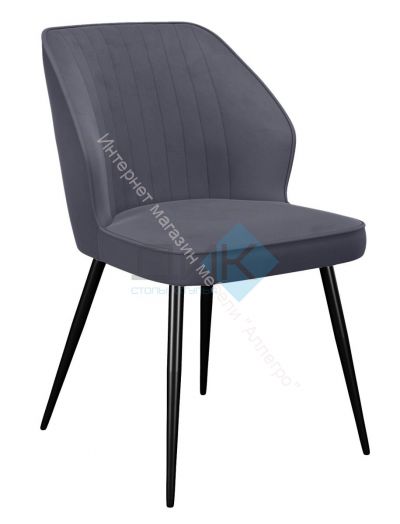 Стул DikLine 222М микровелюр B28 ANTRACITE, ножки черные