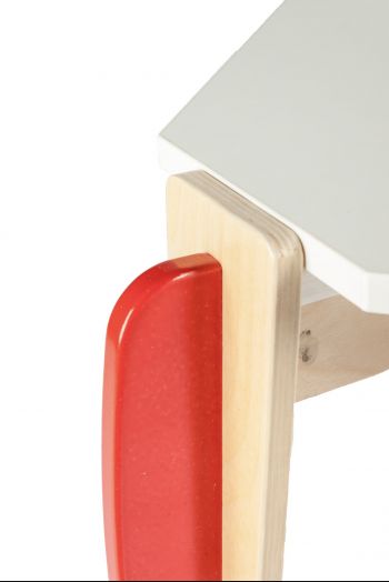 Стол растущий, штабелируемый "Эдди" с прямоугольной столешницей на 10 мест (Красный)