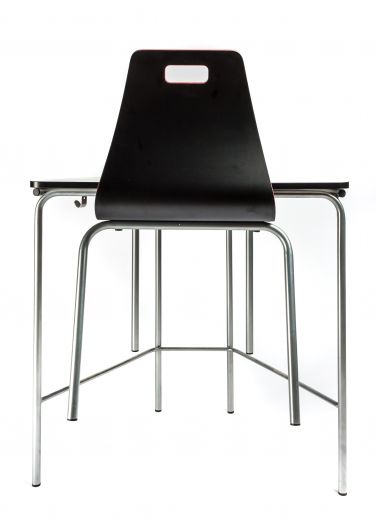 Стул ученический штабелируемый СТ-01 (Чёрный, натуральная кромка)