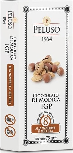 Шоколад из Модики с орехами Peluso 1964, 75 г, Cioccolato di Modica IGP alla mandorla e nocciola 75 g