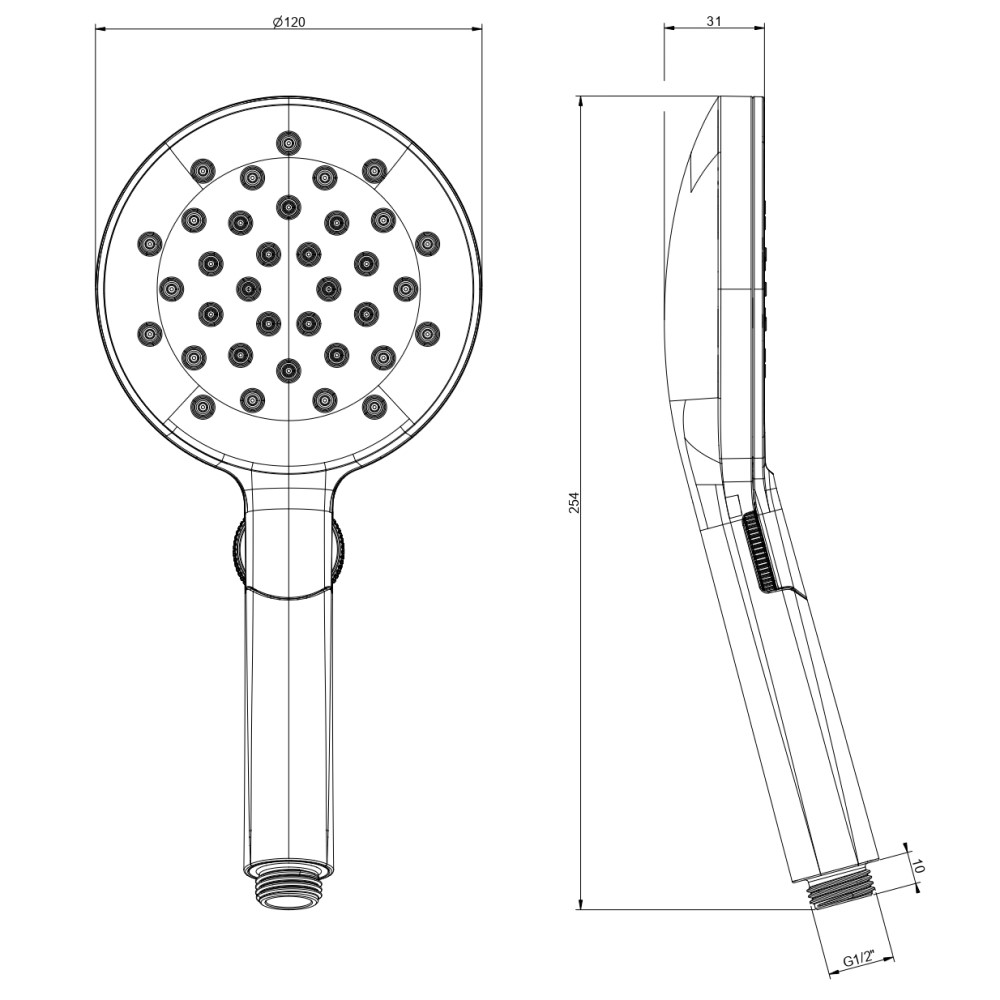 Трехпозиционный ручной душ Gessi Origini 47350 схема 2