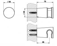 Настенный держатель для душевой лейки Gessi Cono 45157 схема 2