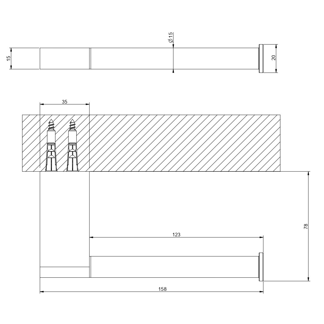 Настенный бумагодержатель Gessi Origini Accessories 66455 схема 2