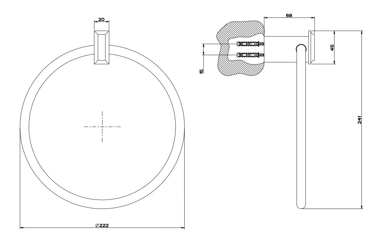 Gessi Eleganza Кольцо для полотенец 46509 схема 2