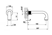 Излив для ванны Gessi Inciso 58103 схема 2