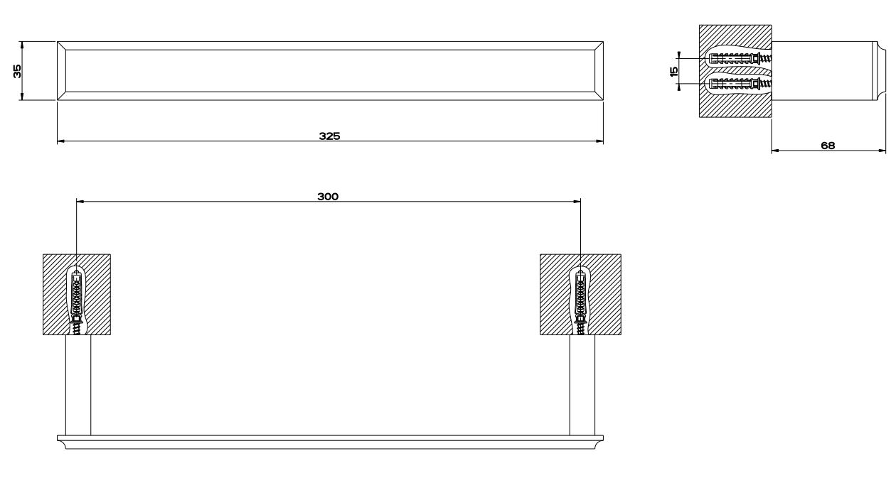 Gessi Eleganza Полотенцедержатель 46497 30 см схема 2