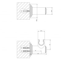 Поворотный держатель для душа Gessi Venti20 65160 схема 2