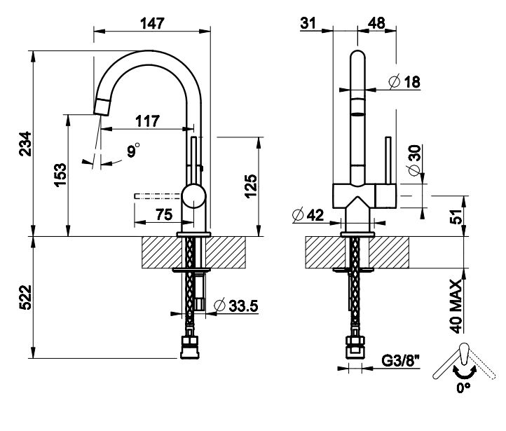 Кран для питьевой воды Gessi Pillar Taps 00924 схема 2