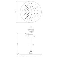 Верхний душ поворотный Gessi Origini 63352 схема 2