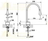 Встраиваемый излив Gessi Goccia для раковины 33851031 схема 2