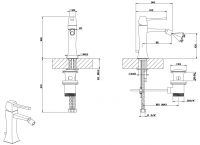 Смеситель для биде Gessi Mimi с донным клапаном 31107 схема 2