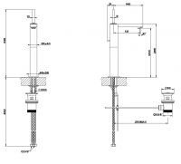 Gessi Rettangolo J  для раковины 11925 схема 2