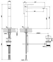 Смеситель Gessi Rettangolo для раковины 11923 схема 2