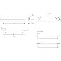 Держатель для полотенец 45 см крепление на стекло Gessi Origini Accessories 66513 схема 2