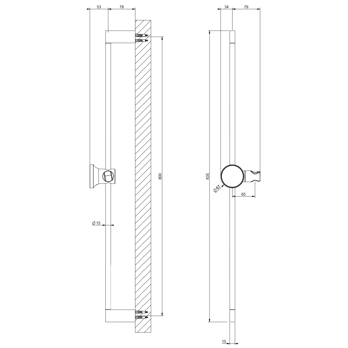 Душевая штанга Gessi Origini 66144 схема 2