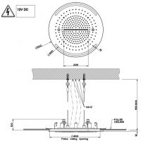 Тропический душ Gessi Inciso Wellnes 50 см 57929+57980 схема 2