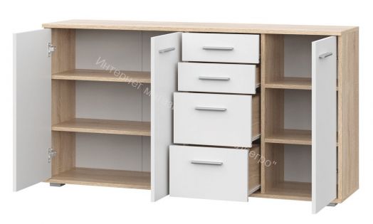 Комод КД-4 FUN Белый/Дуб Сонома