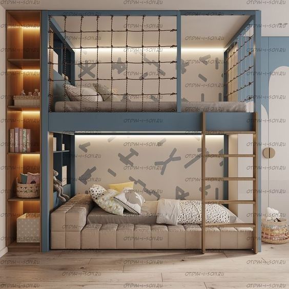 Кровать двухъярусная с мягкой кроватью Sky