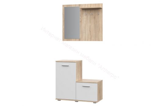 Комплект мебели для прихожей КП-1 FUN Белый/Дуб Сонома