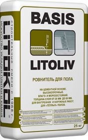 Цементный Ровнитель для Пола Litoliv Basis 25кг Litokol Высокопрочный.