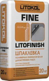Шпаклёвка Финишная Полимерная Litokol Litofinish Fine Evo 20кг Белая для Внутренних Работ.