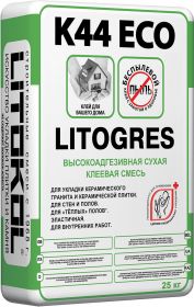 Усиленная Беспылевая Клеевая Смесь Litogres K44 Eco 25кг Litokol.
