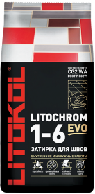 Затирочная Смесь Litokol Litochrom 1-6 Evo 5кг LE.200 Белый, Цементная для Затирки Швов Плитки от 1 до 6 мм / Литокол Литохром Эво.