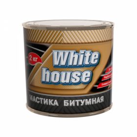 Мастика Битумная White House 2кг Черная для Гидроизоляции Бетонных, Деревянных и Металлических Конструкций.